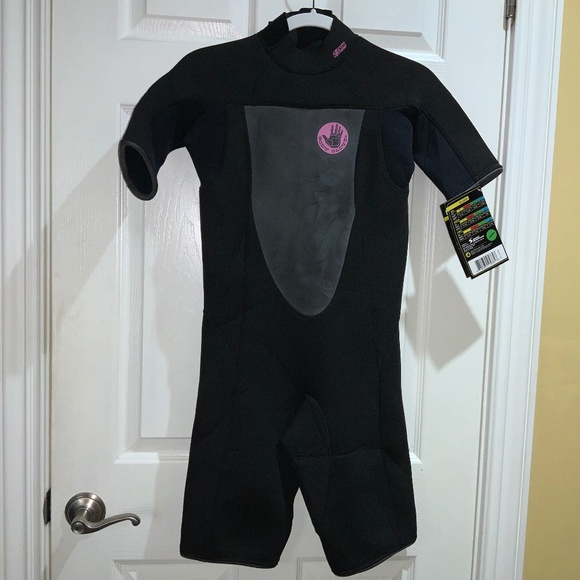 Body Glove Wetsuit springsuit shorty Sz 9/10 Black Back Zip 2/1 MM New - Picture 1 of 12